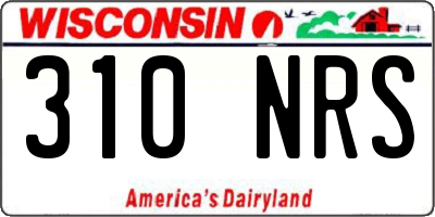 WI license plate 310NRS