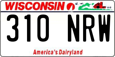 WI license plate 310NRW