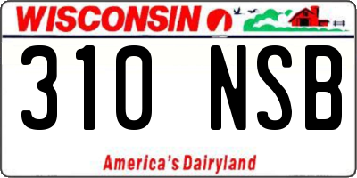 WI license plate 310NSB