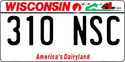 WI license plate 310NSC
