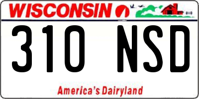 WI license plate 310NSD