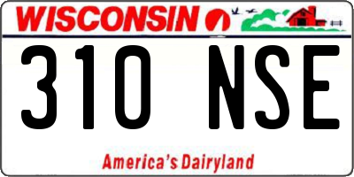 WI license plate 310NSE