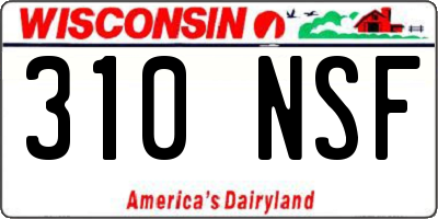 WI license plate 310NSF