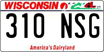 WI license plate 310NSG
