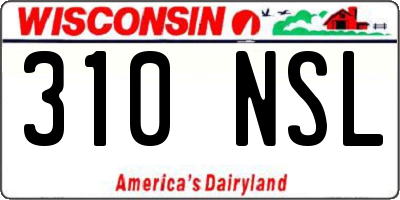 WI license plate 310NSL