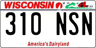 WI license plate 310NSN