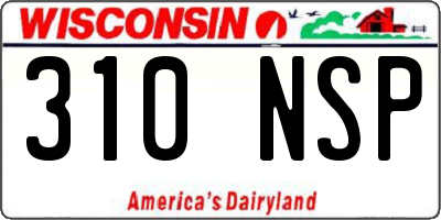 WI license plate 310NSP