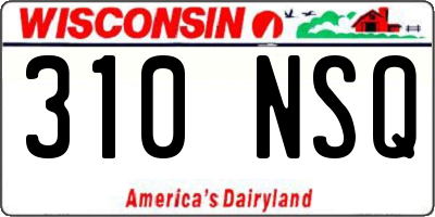 WI license plate 310NSQ