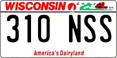 WI license plate 310NSS