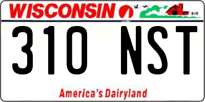 WI license plate 310NST