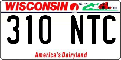 WI license plate 310NTC