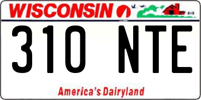 WI license plate 310NTE