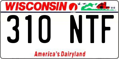 WI license plate 310NTF