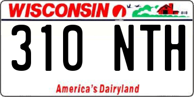 WI license plate 310NTH