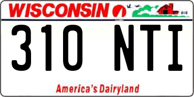 WI license plate 310NTI