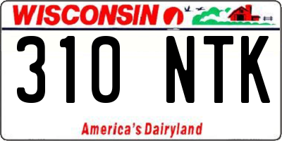 WI license plate 310NTK