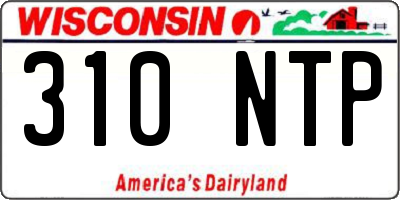 WI license plate 310NTP