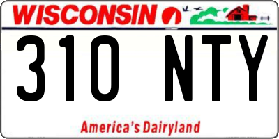 WI license plate 310NTY