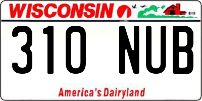 WI license plate 310NUB