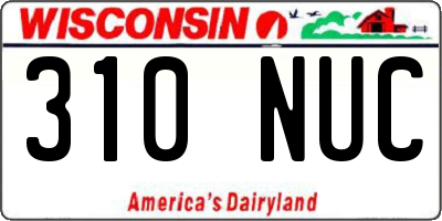 WI license plate 310NUC
