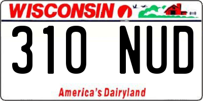 WI license plate 310NUD