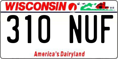 WI license plate 310NUF