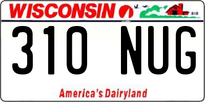 WI license plate 310NUG