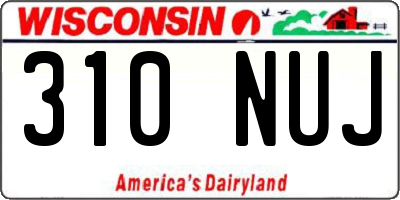 WI license plate 310NUJ