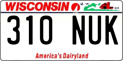 WI license plate 310NUK