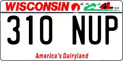 WI license plate 310NUP
