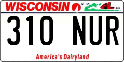 WI license plate 310NUR
