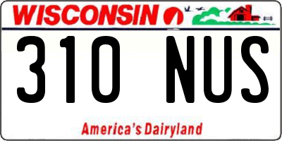WI license plate 310NUS