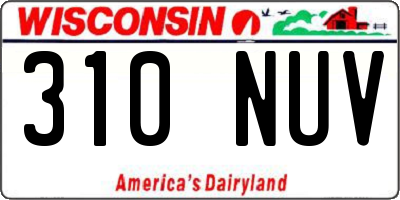 WI license plate 310NUV