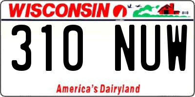 WI license plate 310NUW