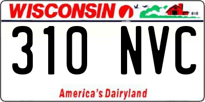 WI license plate 310NVC