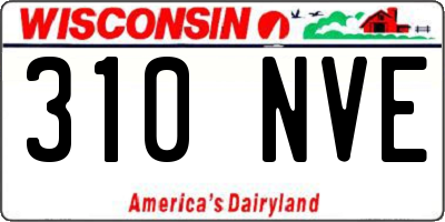 WI license plate 310NVE