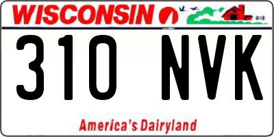WI license plate 310NVK