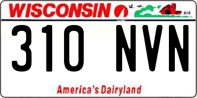 WI license plate 310NVN