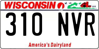 WI license plate 310NVR