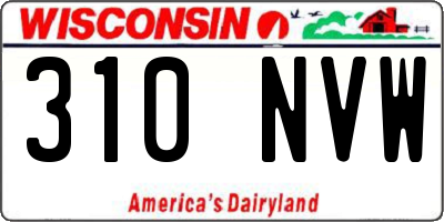 WI license plate 310NVW