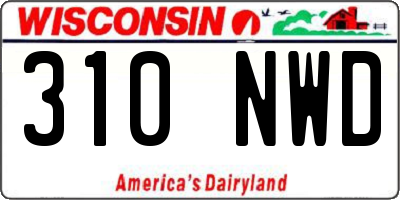WI license plate 310NWD