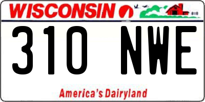 WI license plate 310NWE