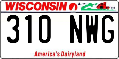 WI license plate 310NWG