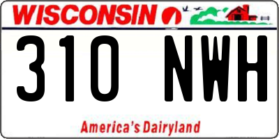 WI license plate 310NWH