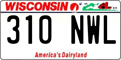 WI license plate 310NWL