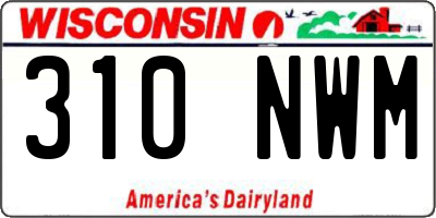 WI license plate 310NWM