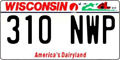 WI license plate 310NWP