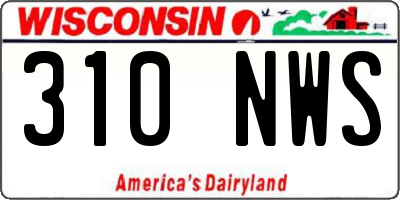 WI license plate 310NWS