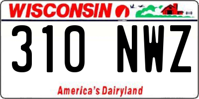 WI license plate 310NWZ