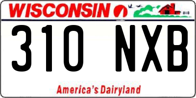 WI license plate 310NXB